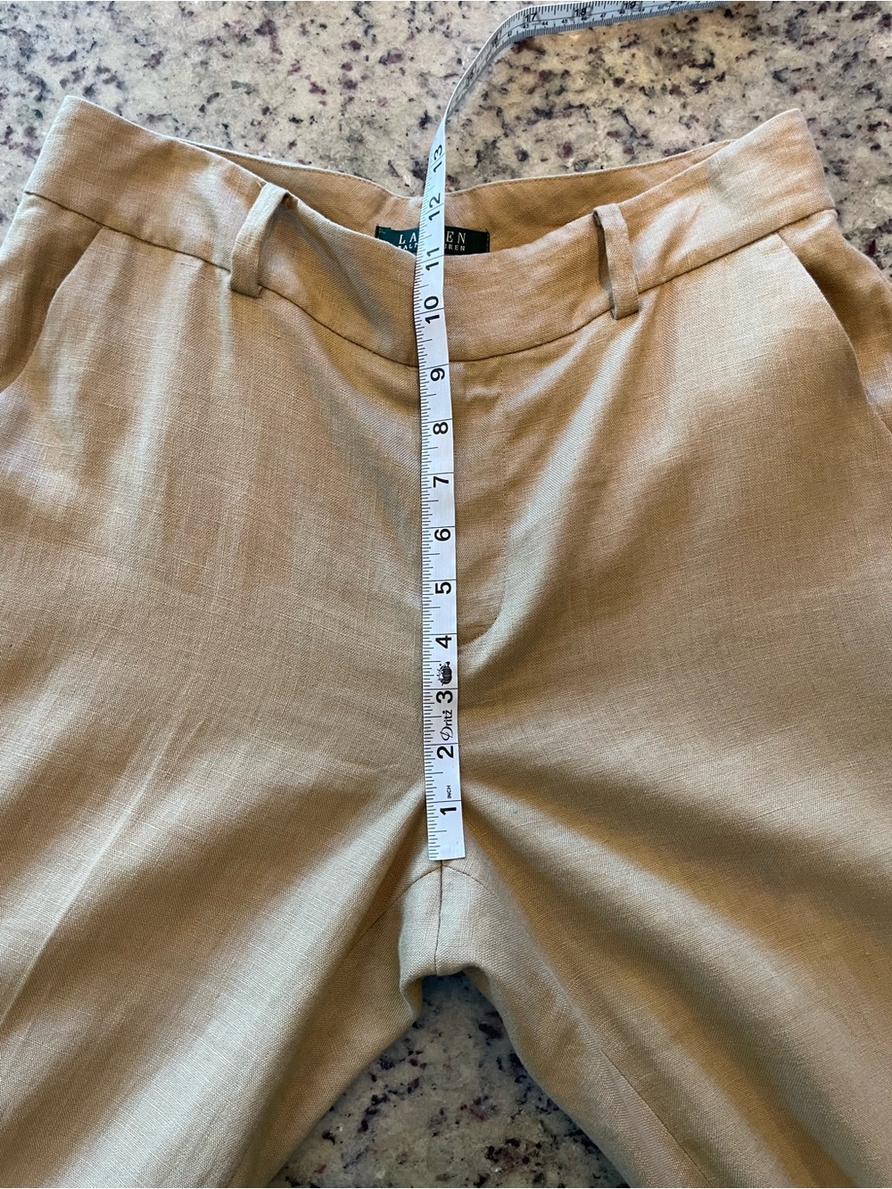 Ralph Lauren 100% linen cuffed trouser Pants - Tan 8 - Picture 5 of 9